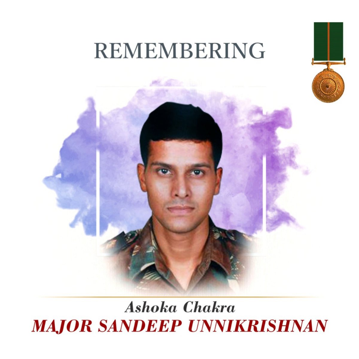 Remembering Major Sandeep Unnikrishnan,Ashoka Chakra 🙏🇮🇳

#MajorSandeepUnnikrishnan #AshokaChakra #51SAG #NSG #BiharRegiment #IndianArmy