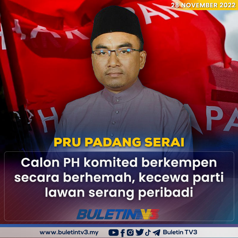 BuletinTV3's tweet photo. PRU PADANG SERAI | Calon PH Komited Untuk Terus Berkempen Secara Berhemah
 
Calon Pakatan Harapan (PH), Parlimen Padang Serai, Dr Mohamad Sofee Razak mahu kempen PRU-15 di kerusi parlimen itu dijalankan secara berhemah.

Berita penuh: https://t.co/mENvBwTpdG https://t.co/VqwNIk6A8Y