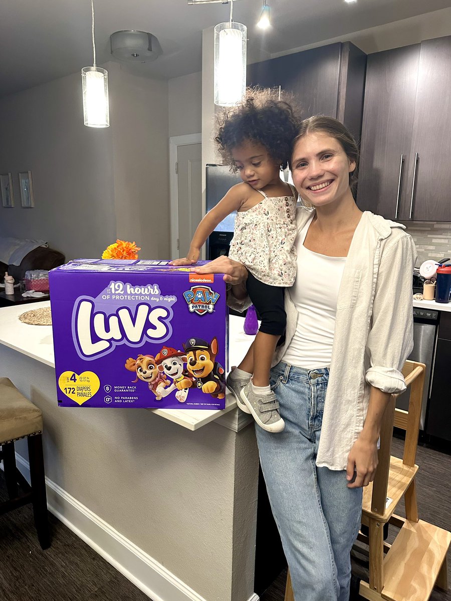 Luvs's tweet photo. LUV at first sight 💜 This little one is definitely a fan of new Luvs x @PawPatrol! 📷: @TheSmileyBunch https://t.co/eUldZkAVTB