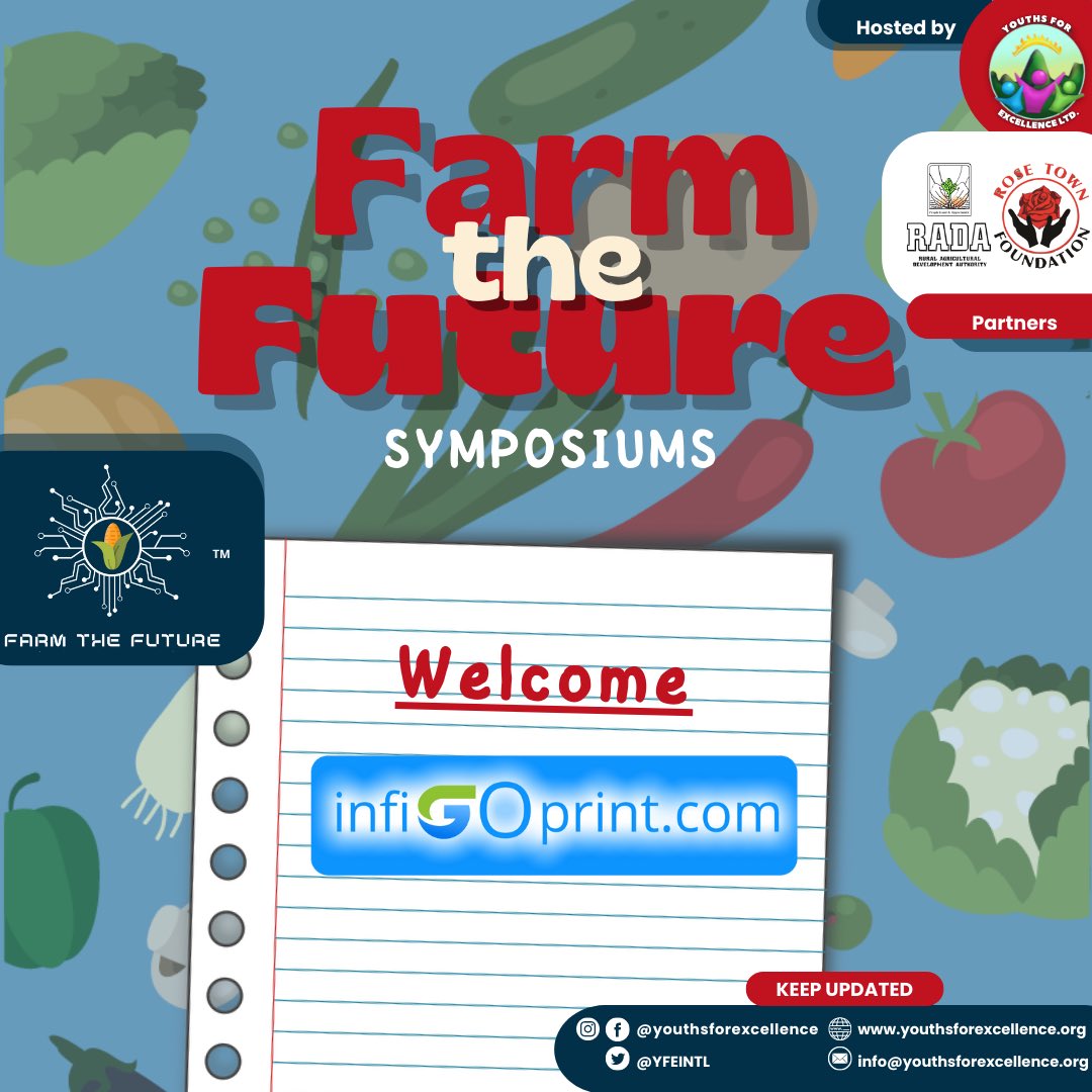 We are immensely grateful to our sponsor @infigoprint for providing us with branded folders, feather banners and other printed promotional materials for our event. We are truly grateful for your support.
#youthsforexcellence #farmthefuturewithyfe