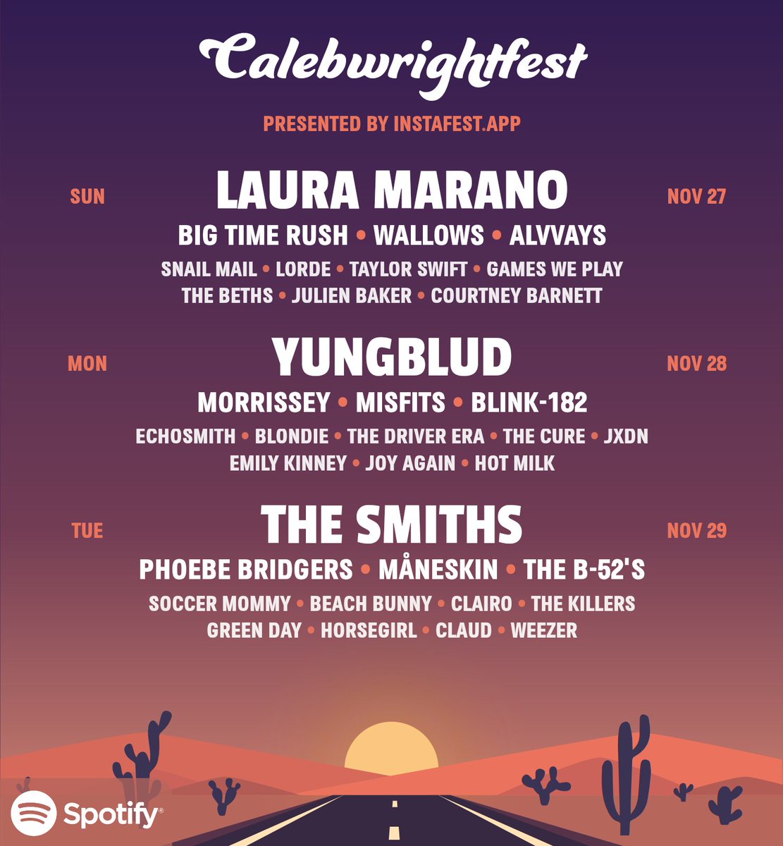 CalebWright5's tweet photo. I have no regrets with my instafest.
I have seen almost all of these artists this year. https://t.co/O9RZlbwj3Q