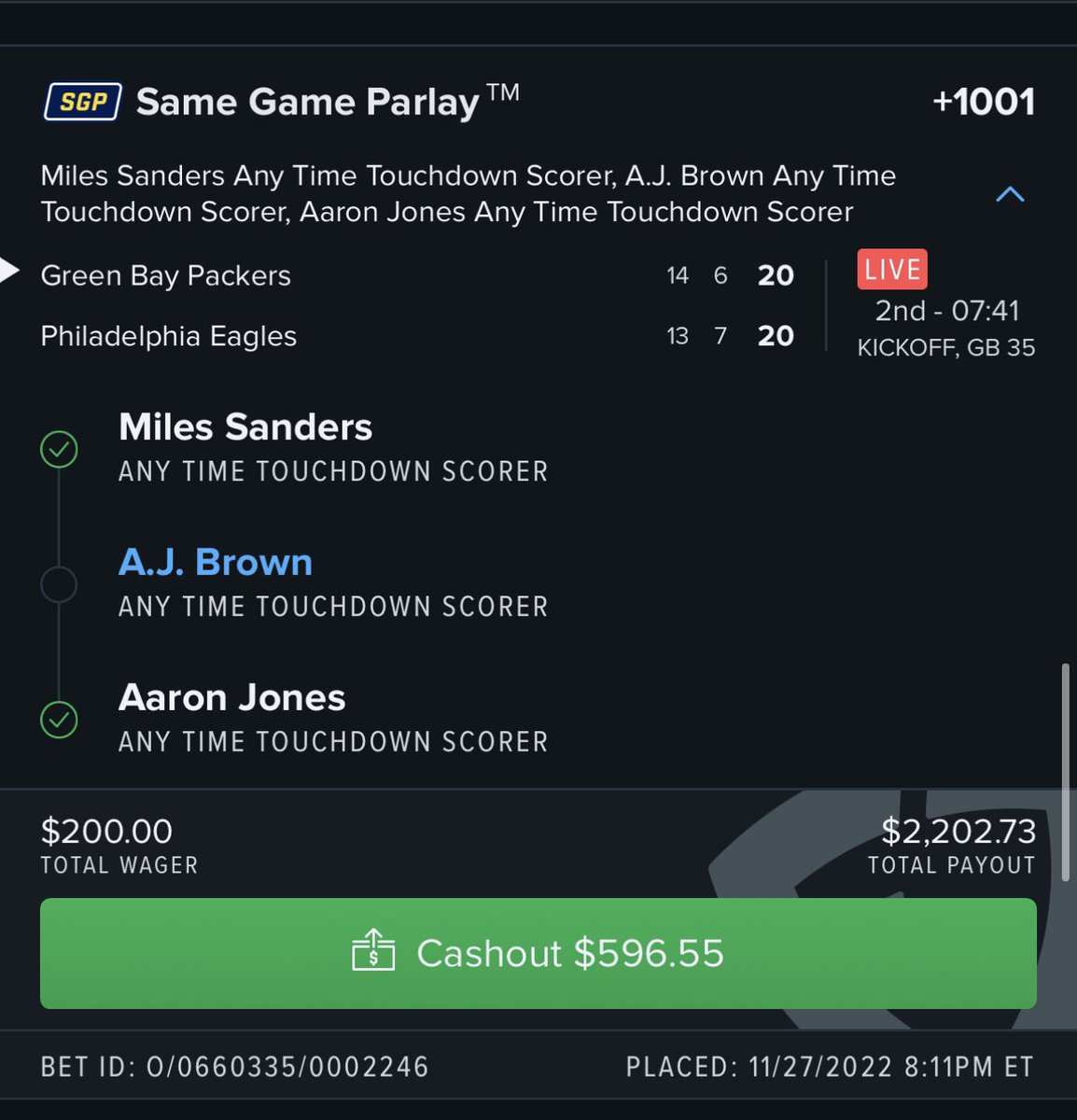 AsPicks1's tweet photo. If AJ brown scores I’ll give away $200 https://t.co/qabBTPL8NC