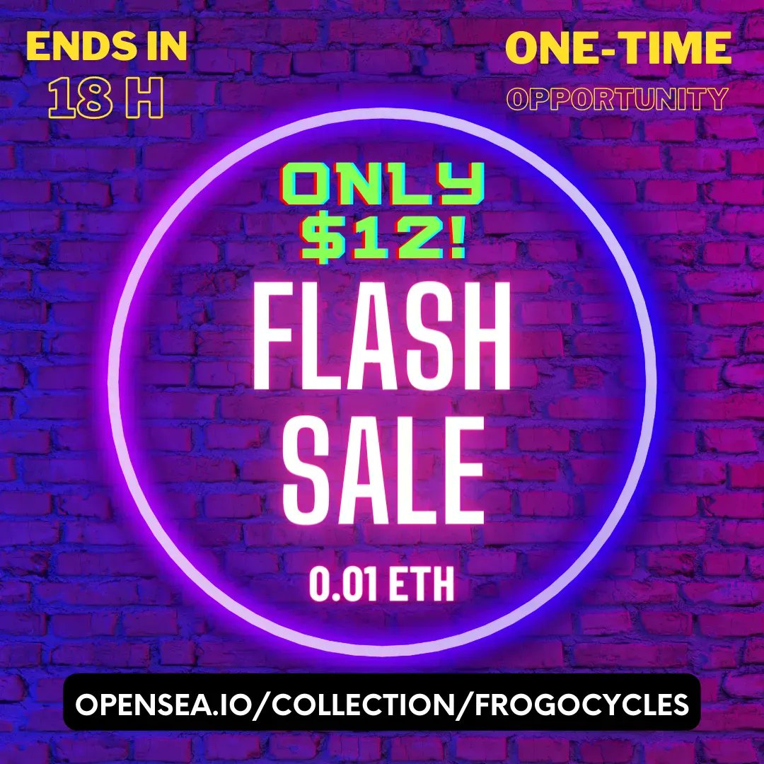 FrogoCycles's tweet photo. 18h left to get a FrogoCycle for only 12 bucks! Be quick!

BUY NOW ON #OPENSEA: https://t.co/V095SDM8UL 

#NFTs #NFTCommunity #NFTartists #nftcollector #NFT #NFTProjects #nftart #NFTsales #NFTartwork #NFTartist https://t.co/Tmj79ViCdM