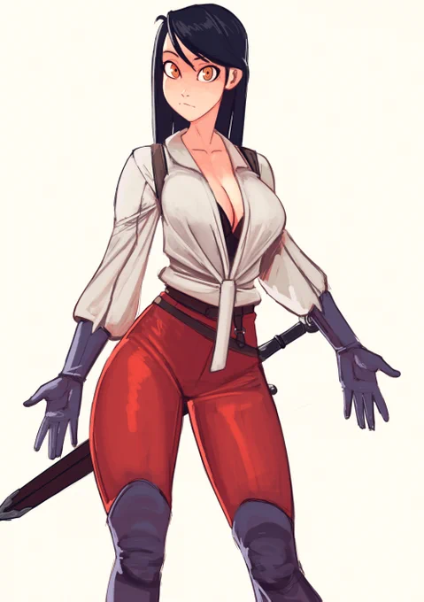 Could'nt draw a sword so I put a girl in front to make me feel better u.u 