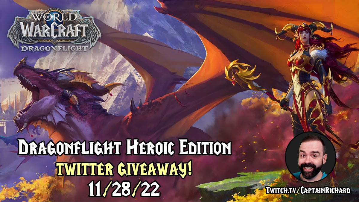 I'm giving away a copy of #Dragonflight Heroic Edition on Twitter! 🐉

To enter, be a follower, like and retweet this tweet. That's it! Winner announced on stream @ 5PM ET.

👍 Follow
♥ Like
🔁 Retweet

Thanks to World of <a href="/Warcraft/">World of Warcraft</a> for the giveaway! 🥰

#WoW_Partner #ad