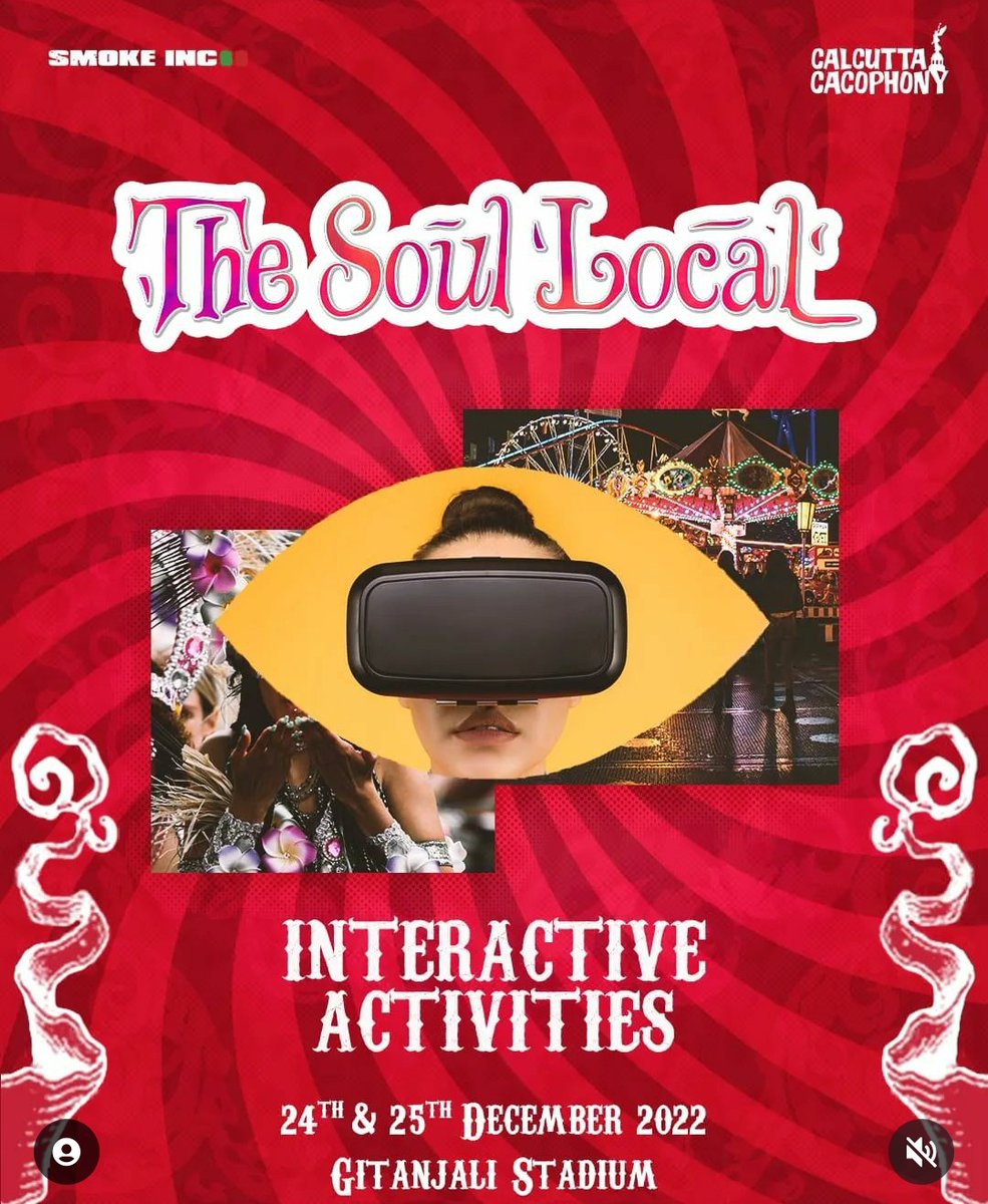 CalCacophony's tweet photo. The joyride of a lifetime! The Soul Local brings you spellbinding interactive activities at the festival grounds! You don't want to miss this!
📍Gitanjali Stadium
24th and 25th December"22
Book 🎟️: https://t.co/DKhid5Gg0W 
#calcuttacacophony #thesoullocal https://t.co/HjZR476Lg4