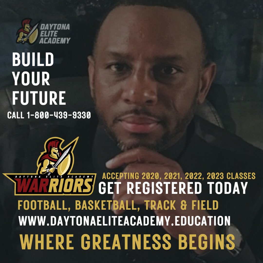 Daytona Elite Academy is accepting 2020,2021,2022 Classes and 2023 Class. If you are still looking to continue your education and play college Football, Basketball, Track &amp; Field. Please Contact me: 
Coach Joe Hyott 
Email: hyott4242@yahoo.com 
Direct: 567-702-0397