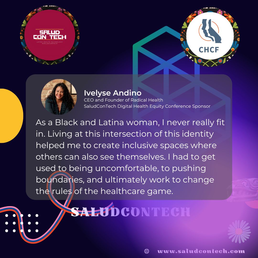 Thank you <a href="/Ivelyse/">Ivelyse 🇵🇷</a> for being a champion of #diversity in #healthcare! Excited to have you speak at #DHEC22 in 4 days!@chcfnews <a href="/ScaleYourHealth/">ScaleHealth</a> <a href="/CalHealthline/">CaliforniaHealthline</a> <a href="/hoyhealth/">Hoy Health</a> <a href="/HIMSS/">HIMSS</a> @pluginsouthla <a href="/chcfinnovations/">CHCF Innovation Fund</a> <a href="/techqueriala/">Techqueria LA</a> <a href="/UCLAlatino/">UCLA Latino Policy & Politics Institute (LPPI)</a> <a href="/latinas_tech/">Latinas in Tech</a> @Radicalhealth <a href="/WeAreRadHealth/">Radical Health</a>