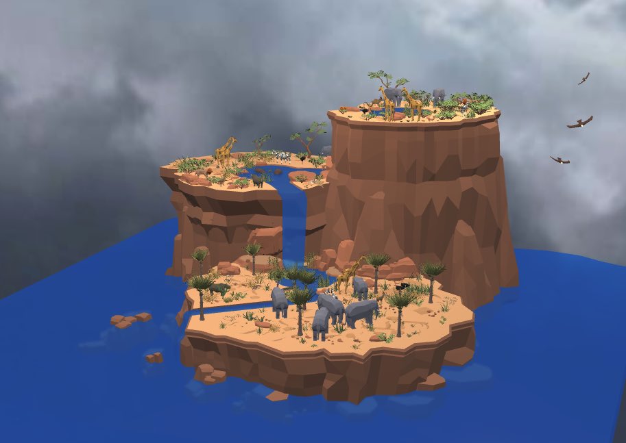 A Savannah safari on a platter :) Our LAND #NFTs ARE REVEALED!! 

Which plants and animals do you see on your land?

#opensea link: opensea.io/collection/sav… 

Want to see the land in FULLSCREEN? Link and instructions in our discord: discord.gg/sW6tUhpCkX