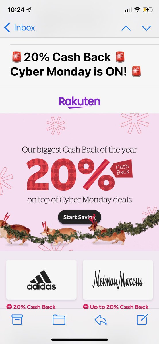 shopper907's tweet photo. @Rakuten Especially when the e-mail I got said 20% off. Great marketing mix up! https://t.co/wng7bmYNbg