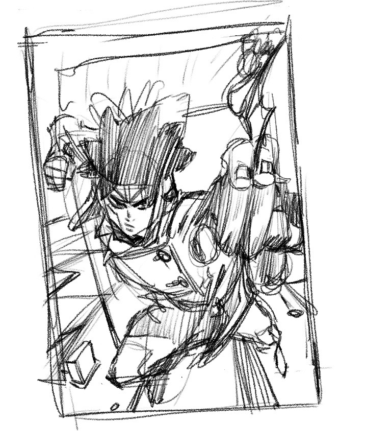 WhytManga's tweet photo. Sketch to final. A chapter cover in vol 2 of my manga... https://t.co/Z6NMADfay3