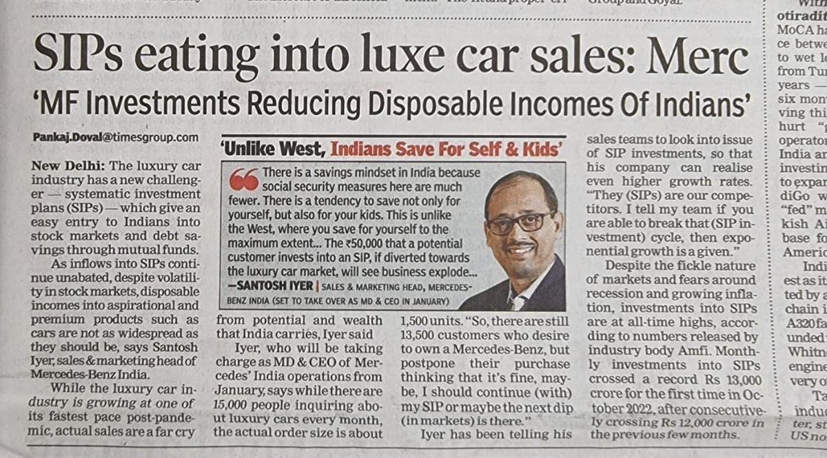 NileshShah68's tweet photo. At Rs 50000 EMI it isn’t possible to buy a Luxury car. 

At Rs 50000 SIP for a reasonable time, it is possible to buy a Luxury car. 

SIPs are creating financial freedom for investors to buy what they want. https://t.co/mEWPGxidvh
