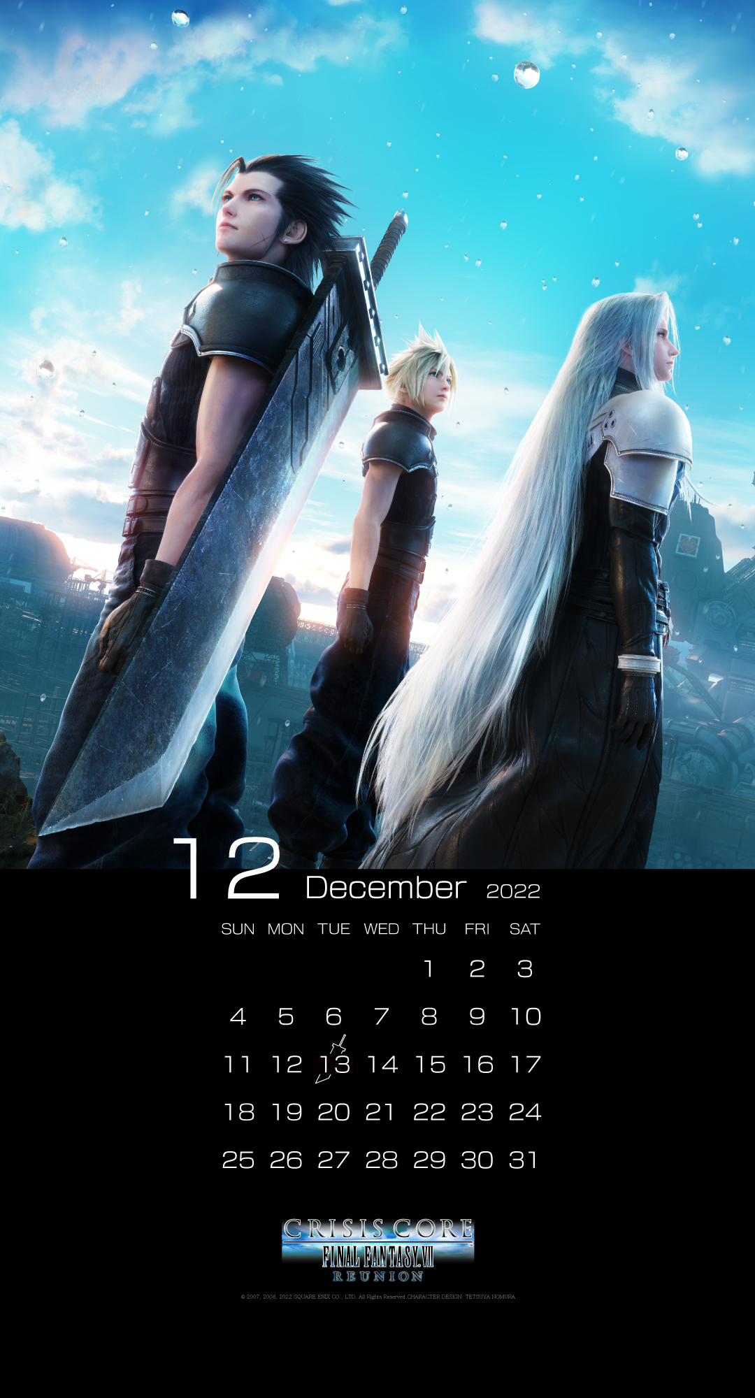 Ffvii Remake Pc スマホなどで使える今月の壁紙カレンダーは 発売目前の Crisis Core Final Fantasy Vii Reunion 22年締めくくりの月ですね 夢を抱きしめて駆け抜けていきましょう Ccff7r クライシスコア T Co 61btuffhxj