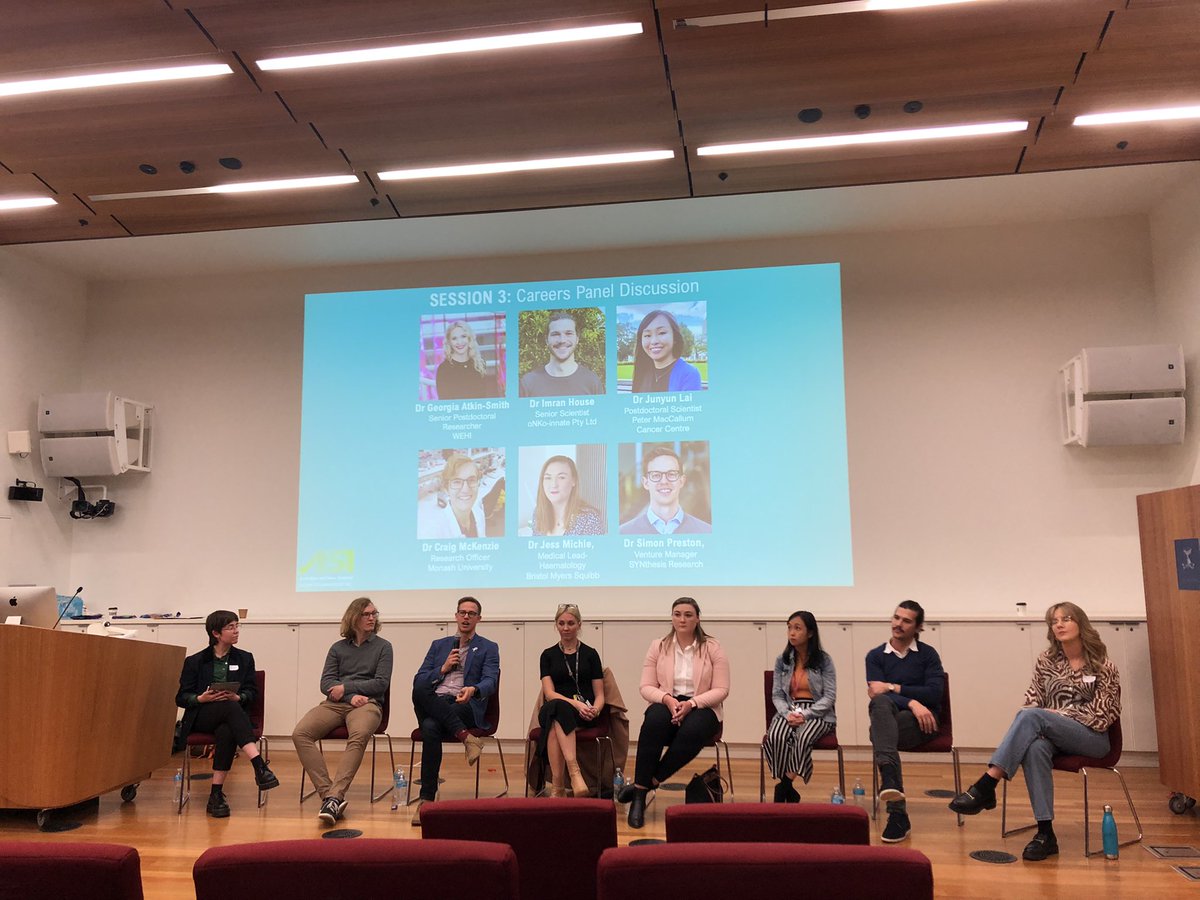 Ali Dvorscek (@ali_dvorscek) on Twitter photo Excellent to hear from our esteemed panel <a href="/craigimck117/">Dr. Craig McKenzie</a> <a href="/preston_87/">Simon Preston</a> <a href="/SomeBlondeSci/">Some Blonde Scientist - Dr Georgia Atkin-Smith</a> <a href="/Jess_PhD/">Dr Jess Michie</a> <a href="/JunyunLai/">Junyun Lai</a> <a href="/ImranHouse/">Imran</a> about the benefits (and potential disadvantages) of the various careers that can follow a PhD. Thank you for your time and candour! <a href="/ASImmunology/">Australian and New Zealand Society for Immunology</a> #ASI2022MEL Excellent to hear from our esteemed panel <a href="/craigimck117/">Dr. Craig McKenzie</a> <a href="/preston_87/">Simon Preston</a> <a href="/SomeBlondeSci/">Some Blonde Scientist - Dr Georgia Atkin-Smith</a> <a href="/Jess_PhD/">Dr Jess Michie</a> <a href="/JunyunLai/">Junyun Lai</a> <a href="/ImranHouse/">Imran</a> about the benefits (and potential disadvantages) of the various careers that can follow a PhD. Thank you for your time and candour! <a href="/ASImmunology/">Australian and New Zealand Society for Immunology</a> #ASI2022MEL