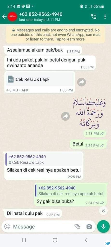 NGALAMFESS (@ngalamfess) on Twitter photo Oyi modus penipuan yg masih tergolong baru. mereka kirimkan file yang belakangnya ada tulisan APK. Jgn diinstal itu, karena bisa mencuri data, meretas data. Resi itu JPG/PDF bukan APK.
<a href="/infomalang/">Info Malang</a> <a href="/infomalangnet/">infomalangnet</a> <a href="/infosurabaya/">Info Surabaya</a> <a href="/jntexpressid/">J&T Express Indonesia</a> Oyi modus penipuan yg masih tergolong baru. mereka kirimkan file yang belakangnya ada tulisan APK. Jgn diinstal itu, karena bisa mencuri data, meretas data. Resi itu JPG/PDF bukan APK.
<a href="/infomalang/">Info Malang</a> <a href="/infomalangnet/">infomalangnet</a> <a href="/infosurabaya/">Info Surabaya</a> <a href="/jntexpressid/">J&T Express Indonesia</a>