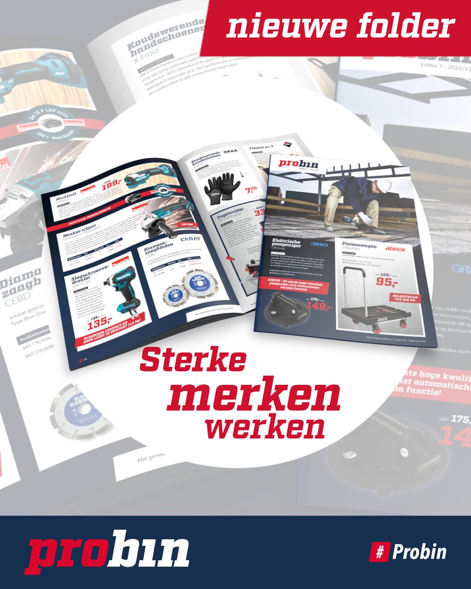 GBITelder's tweet photo. Veel #nieuwe #producten in onze #probin #actiefolder.! Zo hebben we loodvervanger en folies van #4tecx en handige hulpmiddelen zoals de Marxman markeerpen om jouw werk te versoepelen. Benieuwd?  Haal hem in jouw #probintelder vestiging of bekijk 'm hier:  https://t.co/6HbxTdKIHH https://t.co/pYBlWpjO3n