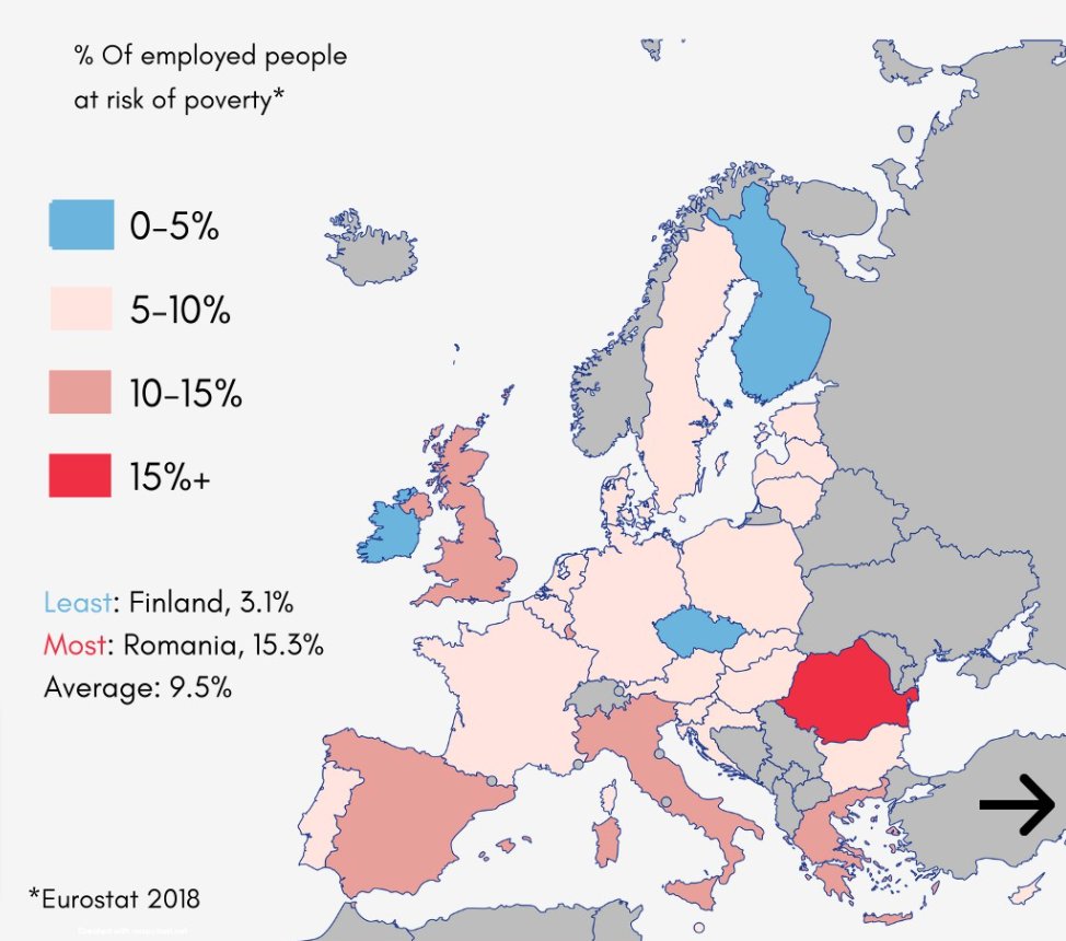 eu_and_u's tweet image. In the #EU having a job is not enough to escape poverty.

In 2018, 9.5% of workers were at risk of poverty.

How are policymakers trying to solve this issue? 🧵