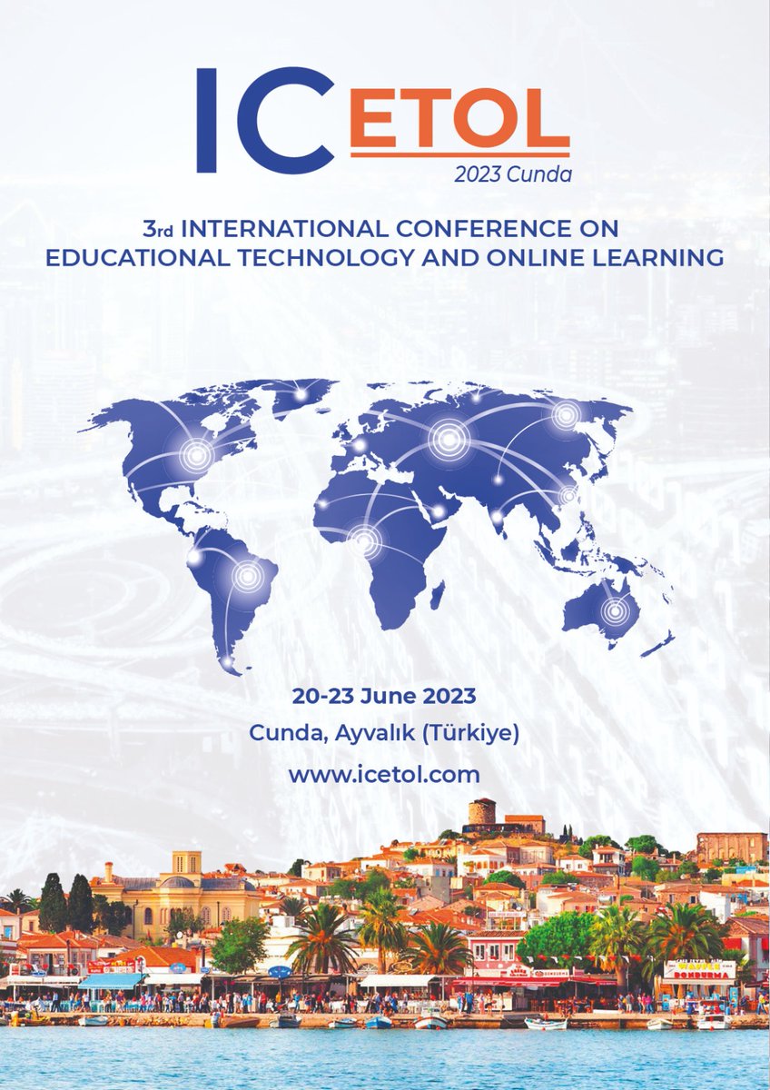 📢We’re excited to announce the 3rd ICETOL Conference #ICETOL2023 Mark your Calendar😉
🗓️Conference Date: 20-23 June 2023
🌅Venue: Cunda, Ayvalık, Türkiye
▶️For more details: icetol.com
<a href="/cagiltay/">Kursat Cagiltay</a> <a href="/chaydin/">Cengiz Hakan AYDIN</a> <a href="/MasteryMehmet/">Mehmet Kesim</a>