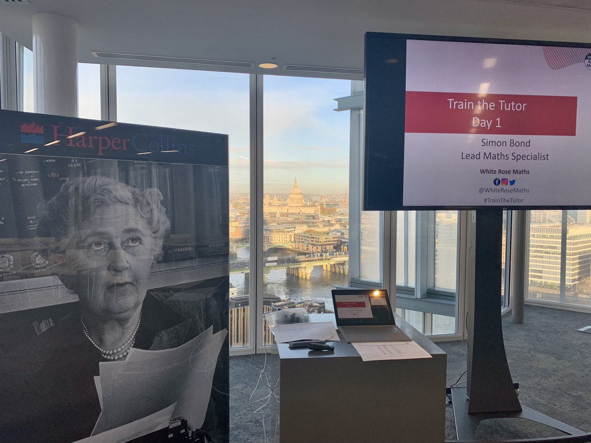 We’re at Harper Collins today for Train the Tutor day 1. Stunning views! Really looking forward to the fantastic discussions that we always have on this course. <a href="/WhiteRoseMaths/">White Rose Maths</a> #TrainTheTutor