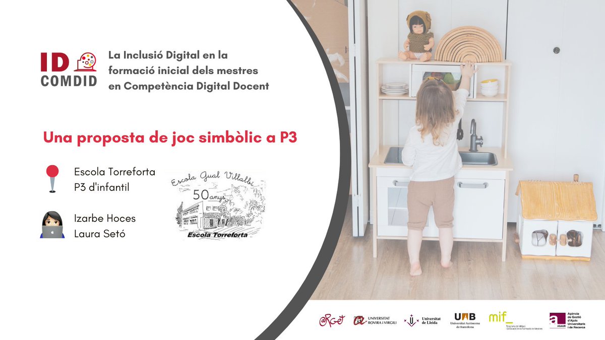 idcomdid's tweet photo. 📢 Proposta didàctica #idcomdid
🗓️ 12/12 i 14/12 de 2022
➡️ “El joc simbòlic a P3”💉👩🍳🧳
📍 @ETorreforta - P3
👩🏫 Izarbe Hoces @izarbe_hoces i Laura Setó @Lauraseto8
#projecteARMIF
@ProgramaMIF
#AGAUR https://t.co/yeCNVnyK2p