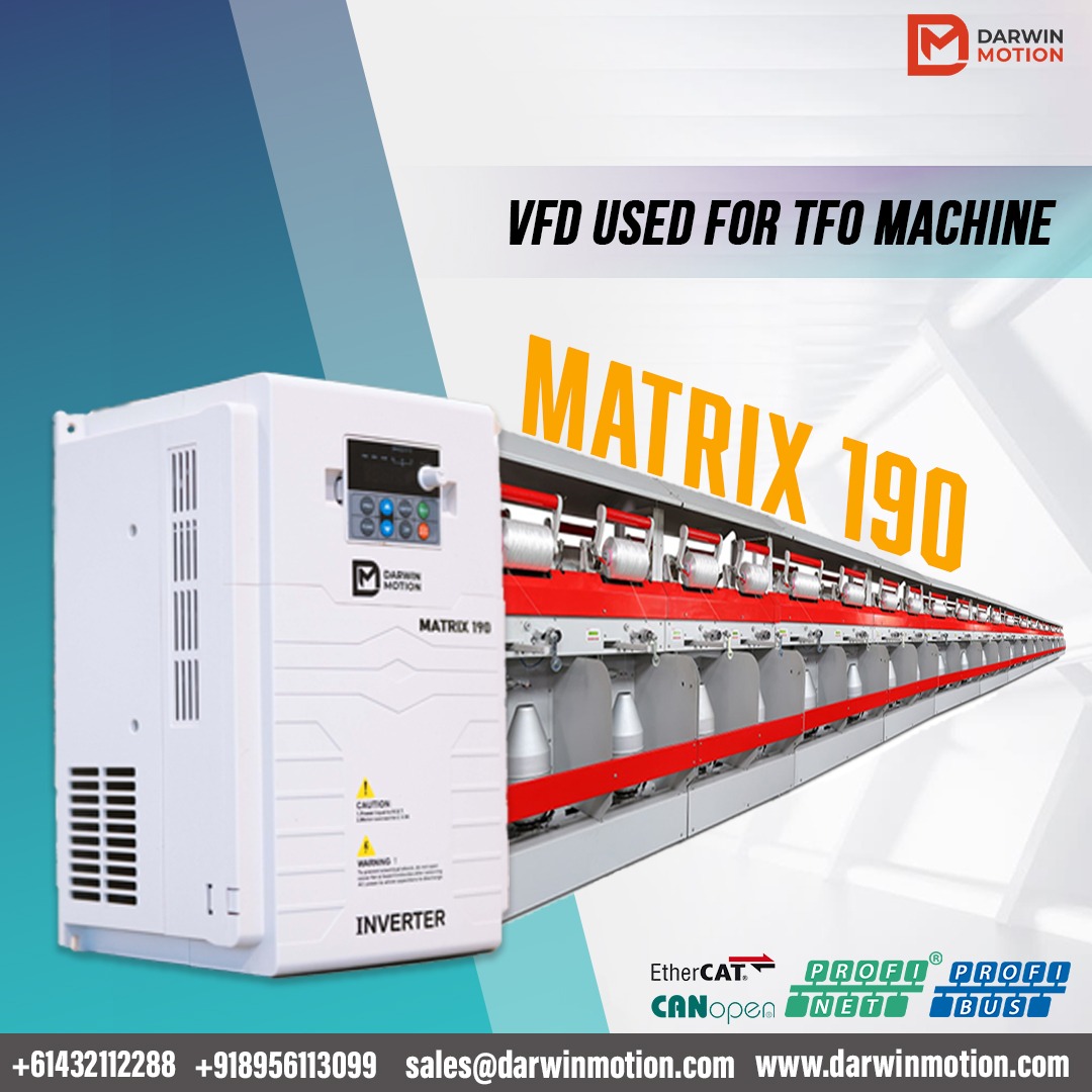 DarwinMotion's tweet image. Darwin Motion VFD used for TFO Machine - MATRIX 190 
Call/WhatsApp: +91 8956113099 , +61432112288
E-mail: sales@darwinmotion.com
#solardrive #TorqueModeDrive #HighPerformanceDrive #RegenerativeDrive #HighFrequencyDrive #VFD  #variablefrequencydrive #acdrive #TFO #machine