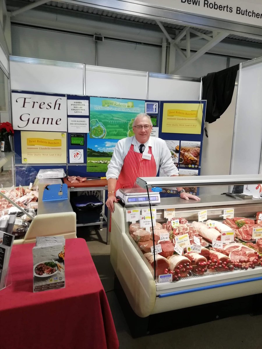 DewiButchers's tweet photo. All set up and ready for you in the food hall at the @royalwelshshow Winter Fair. Can’t wait for a fantastic couple of days. #royalwelsh #royalwelshwinterfair #welshbeef #welshlamb #welshmeat #gametoeat #gamemeat https://t.co/pEJHp5KvgE