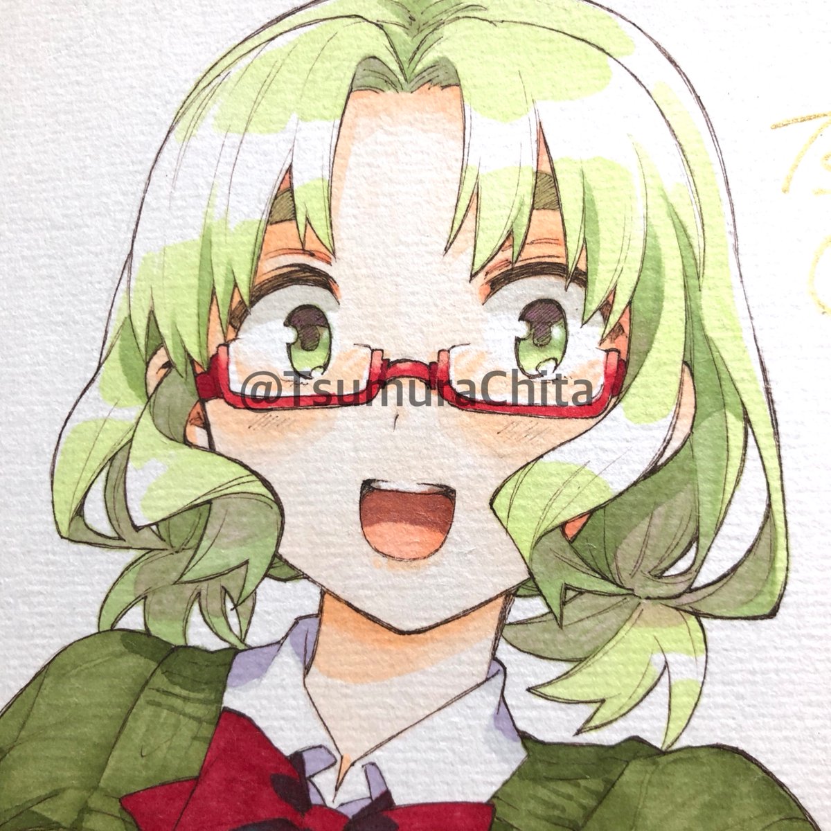 「大サイズ色紙『朝起きたら女の子になっていた男子高校生たちの話』鈴木 | CHIT」|つむらちた🐼FANBOXのイラスト