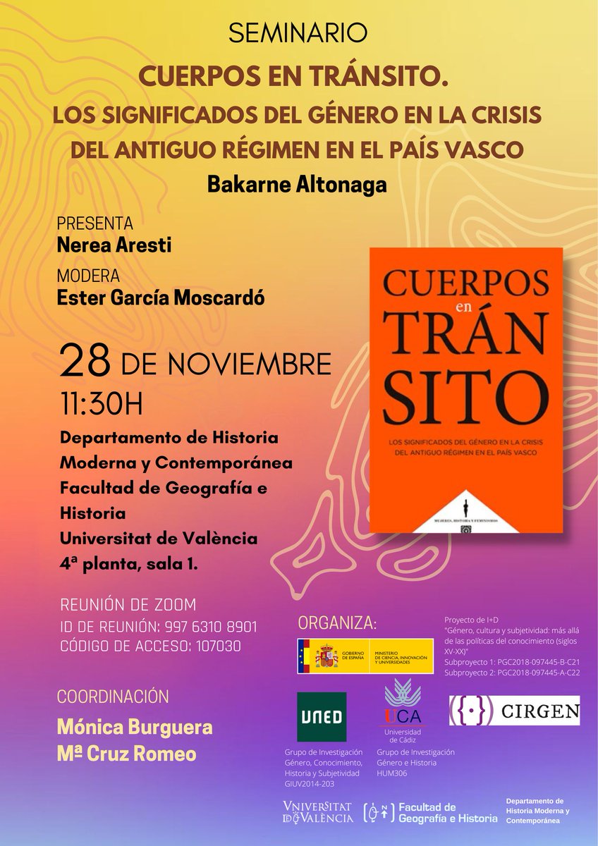 GeneroCultSubj's tweet photo. 📢Hoy tenemos una cita muy interesante con este seminario "Cuerpos en tránsito". Nos vemos dentro de un rato!
@CIRGEN1 https://t.co/1z9orOcWxq