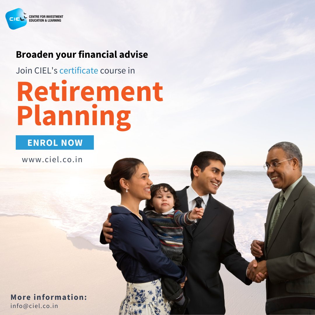 Expand your financial advise with CIEL's Retirement Planning Certification course NOW!

Click here to enrol: bit.ly/3bixtnO

#financialadvice #retirementplanning #certificatecourses #careerprogression #retirementincome