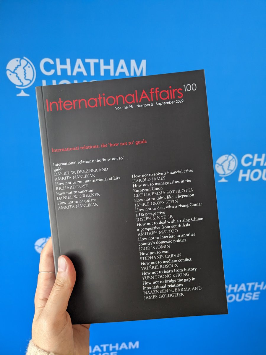 International Affairs (@iajournal_ch) on Twitter photo Have you read the 'how not to' guide for international relations?
Download all articles from our September special issue, guest-edited by <a href="/dandrezner/">Daniel W. Drezner</a> and <a href="/AmritaNarlikar/">Dr Amrita Narlikar</a>, free here for two more weeks > academic.oup.com/ia/issue/98/5 Have you read the 'how not to' guide for international relations?
Download all articles from our September special issue, guest-edited by <a href="/dandrezner/">Daniel W. Drezner</a> and <a href="/AmritaNarlikar/">Dr Amrita Narlikar</a>, free here for two more weeks > academic.oup.com/ia/issue/98/5