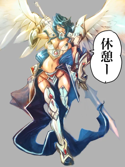#mtg 怒りの天使アクローマ/Akroma, Angel of Wrath描いてみました😆 