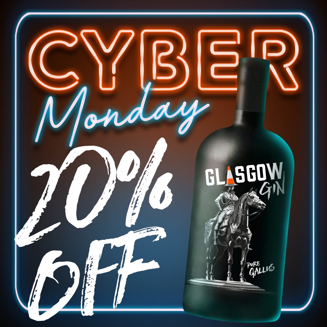 Cyber Monday 🤩 > any ol’ Monday 🥴️ TODAY ONLY: Score up to 20% off Glasgow Gin! #GlasgowGin #TheGlasgowGin #CyberMonday #CyberMonday2022