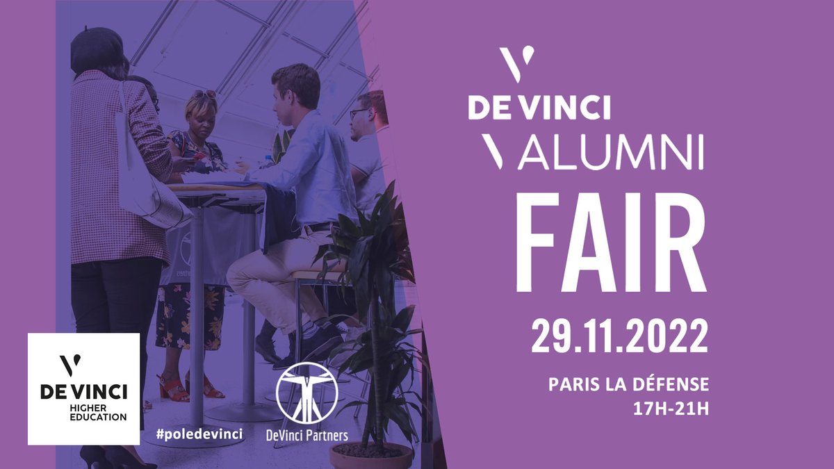 DevinciExec's tweet photo. ❗ #AlumniFair Devinci J-1 // #RDV Demain❗
L'évènement regroupera les #alumni et étudiants actuels des 4 écoles, @EMLVparis, @ESILVparis, @IIMparis, @DevinciExec
👉 Pour s'inscrire ➡️ https://t.co/3yxqAcplhQ
#entreprise #recrutement #reseauprofessionnel https://t.co/isRkrQZNSb