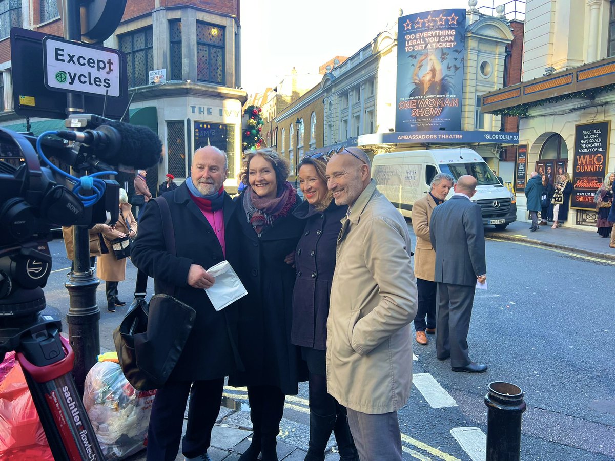 Celebrating 70 years of <a href="/MousetrapLondon/">The Mousetrap</a> <a href="/WaldorfHilton_/">The Waldorf Hilton</a> Utter joy being reunited with my cast! We met the Queen who came in our year, original cast member Dickie Attenborough and had the time of our lives in this iconic piece of Theatre History. ‘Miss Casewell’ then and now!