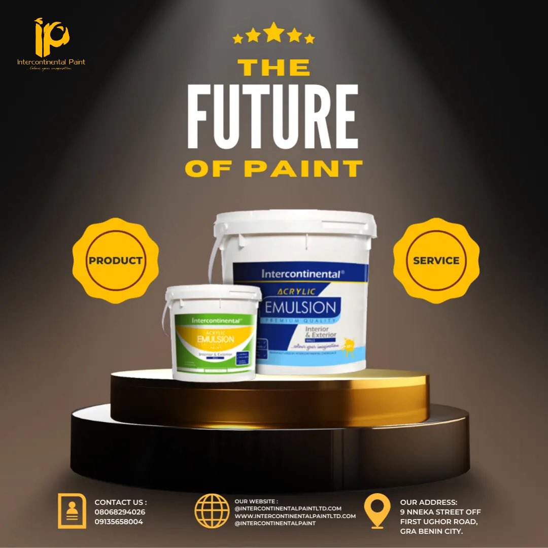 ellaninbeauty's tweet photo. The Future of Paint π¨
Premium Qualityπ€β
@IP_Limited
Happy new Blessed week and donβt forget to shop from @IP_Limited Thank youπ
Flyer designed by @ellanin_graphics
#intercontinentalpaint #iplcontest https://t.co/XQLozyxHQ2