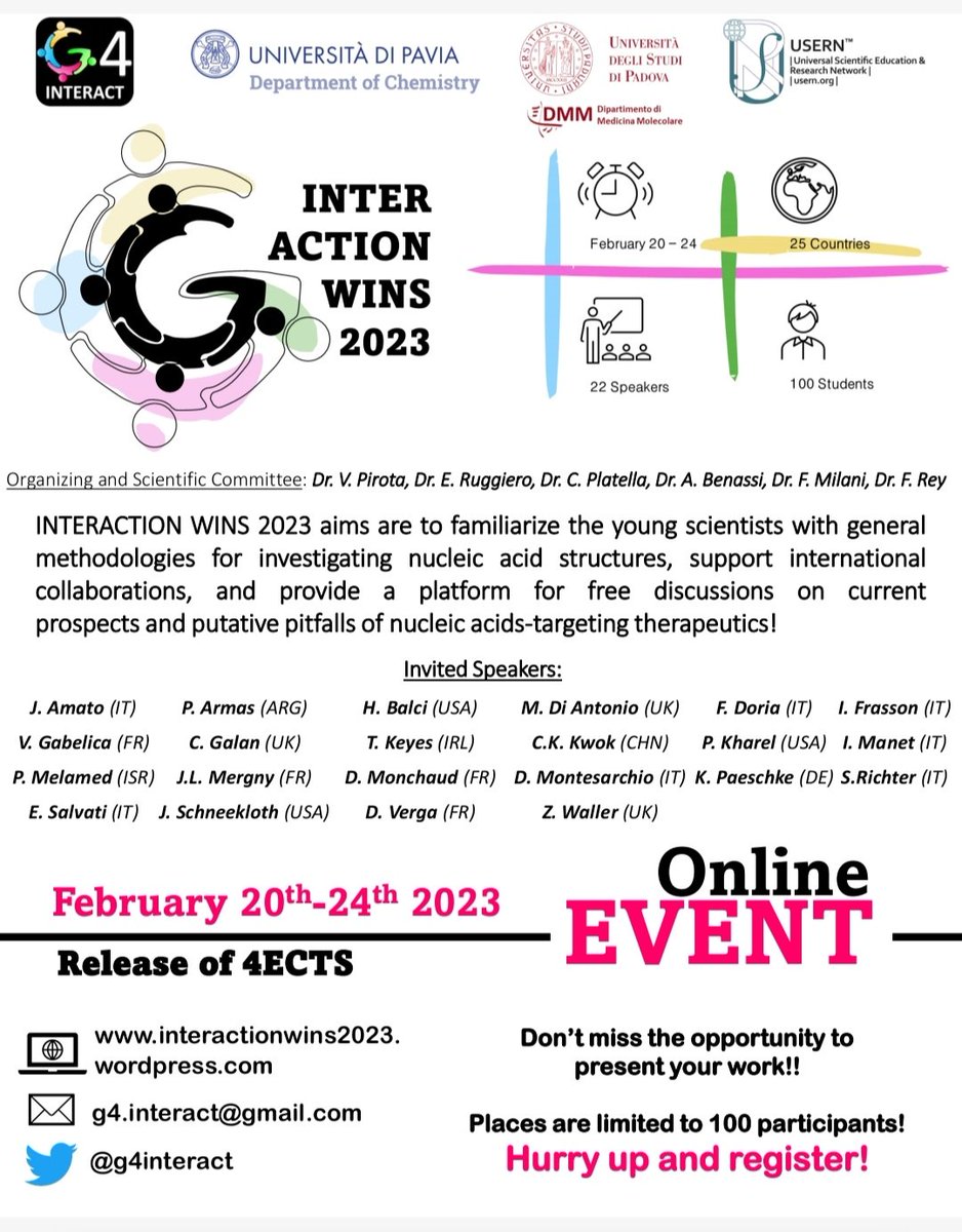 Here we are with all new info on the second edition of #INTERACTIONWINS  Take a look at the flyer and save the date! #PhDwinterschool #INTERACTION #G4community #G4youngcommunity #StayTuned