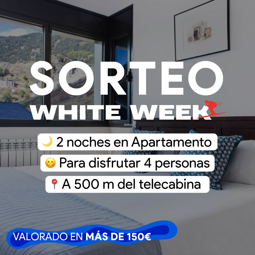 Esquiades's tweet photo. 🚨 Último SORTEAZO de la White Week 👏 ¡Para 4 personas! 😎 Tú y tu crew podéis GANAR 2 noches en un apartamento 👉 Están a solo 500 m del telecabina que da acceso a las pistas de El Tarter (Grandvalira) ⛷

Participa así ⬇️⁠

🔁 Haz retweet a este tweet
🤩 Síguenos @Esquiades https://t.co/DXzi5YUbZO