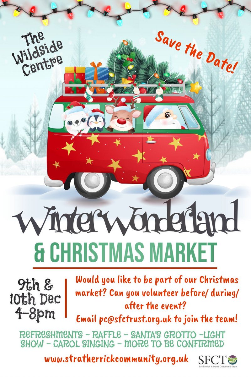 Stratherrick365's tweet photo. #Whitebridge #Stratherrick inc Christmas Market Fr Sat 9Dec and 10 Dec 4pm to 8pm Great Light Show too! https://t.co/yauRxt2QKu