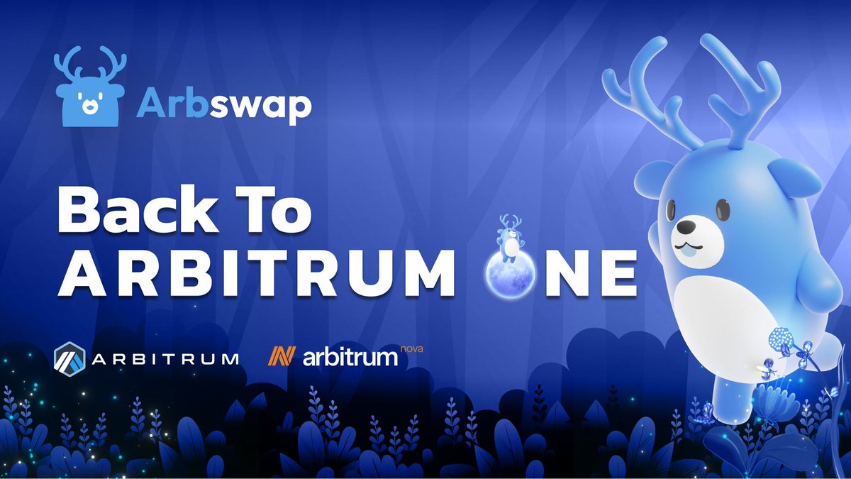 ArbswapOfficial's tweet photo. 🚨 Attention #DeerHerd
#Arbswap is now back on Arbitrum One! ✨
Arbswap believes in @arbitrum 's ecosystem. To ensure that we are always available, we have decided to be supporting both #ArbitrumOne and #ArbitrumNova 🔥
Strap on your seatbelts 🚀 https://t.co/NPdv16f0p1