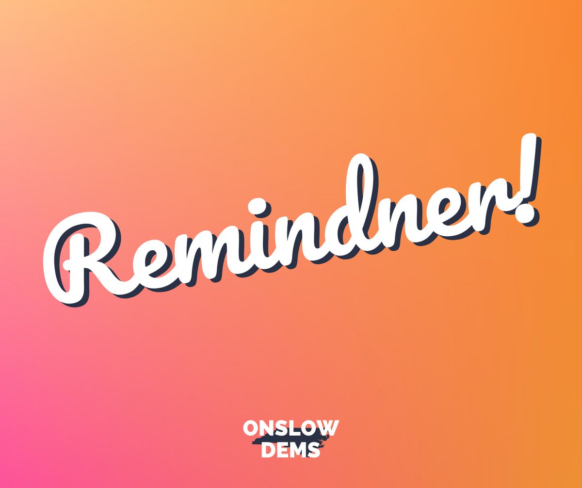 onslowdems's tweet photo. 🚨REMINDER🚨

Our Monthly Meeting will be TOMORROW (Tuesday
November, 29th 2022) at 6:30pm at the Hampton Inn!
We moved this month's meeting back a day to allow
anyone traveling back home the opportunity to attend!

See you all Tuesday at the meeting!

https://t.co/C7MiVWO8if https://t.co/TTKNW1pV3n
