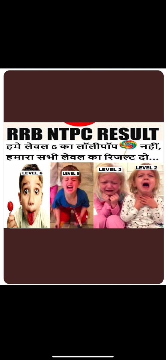 SHIVAMMALVIY4's tweet image. RRB NTPC द्वारा आयोजित परीक्षा 2019 का फाइनल रिजल्ट अभी तक नही दिया गया, कुछ जोन ने रिजल्ट दिया बकी सो गये उनसे निवेदन है 4 होए होने पर आये है बच्चों के भविष्य के साथ खिलवाड़ ना करे ।
- RRB MUMBAI
-RRB BHOPAL
-RRB AHAMDABAD 
-RRB GUWAHATI
-RRB GORAKHPUR
#REMAINING_RRBS_RESULT_DO