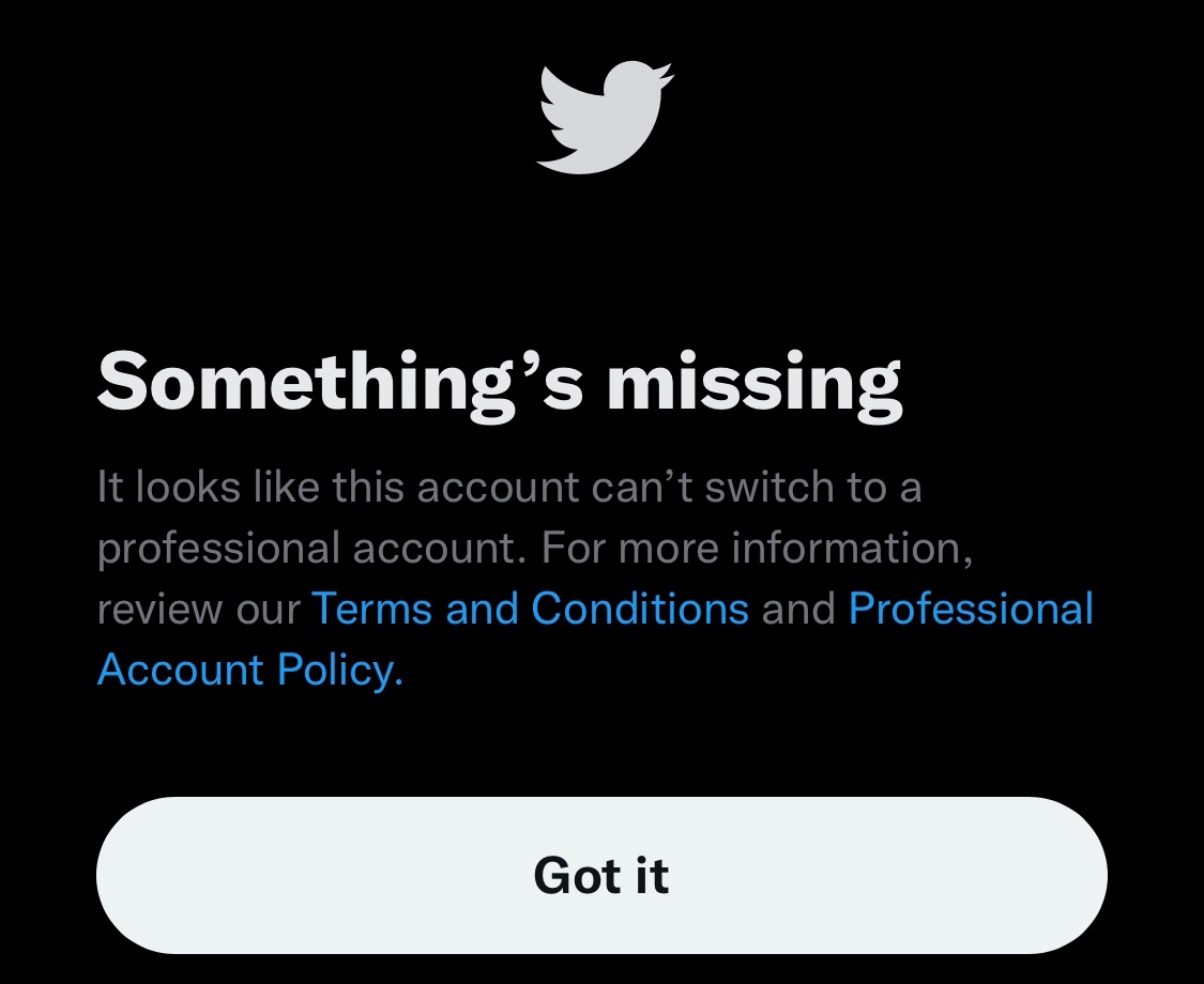 Travis on twitter why cant i switch my account to professional