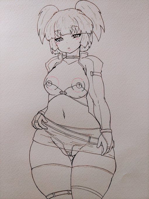 作業進捗 大分前に描いたうちの娘をちゃんと描いてあげたいので作業中…おっぱい小さめにすんの無理ですわ…乳首がでかいのは意図的にですわ… 