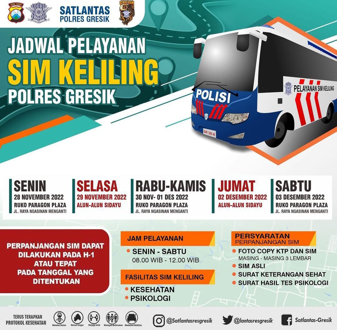 SatpasGresik's tweet photo. Jadwal sim keliling terbaru https://t.co/XEkuPD2ZzB