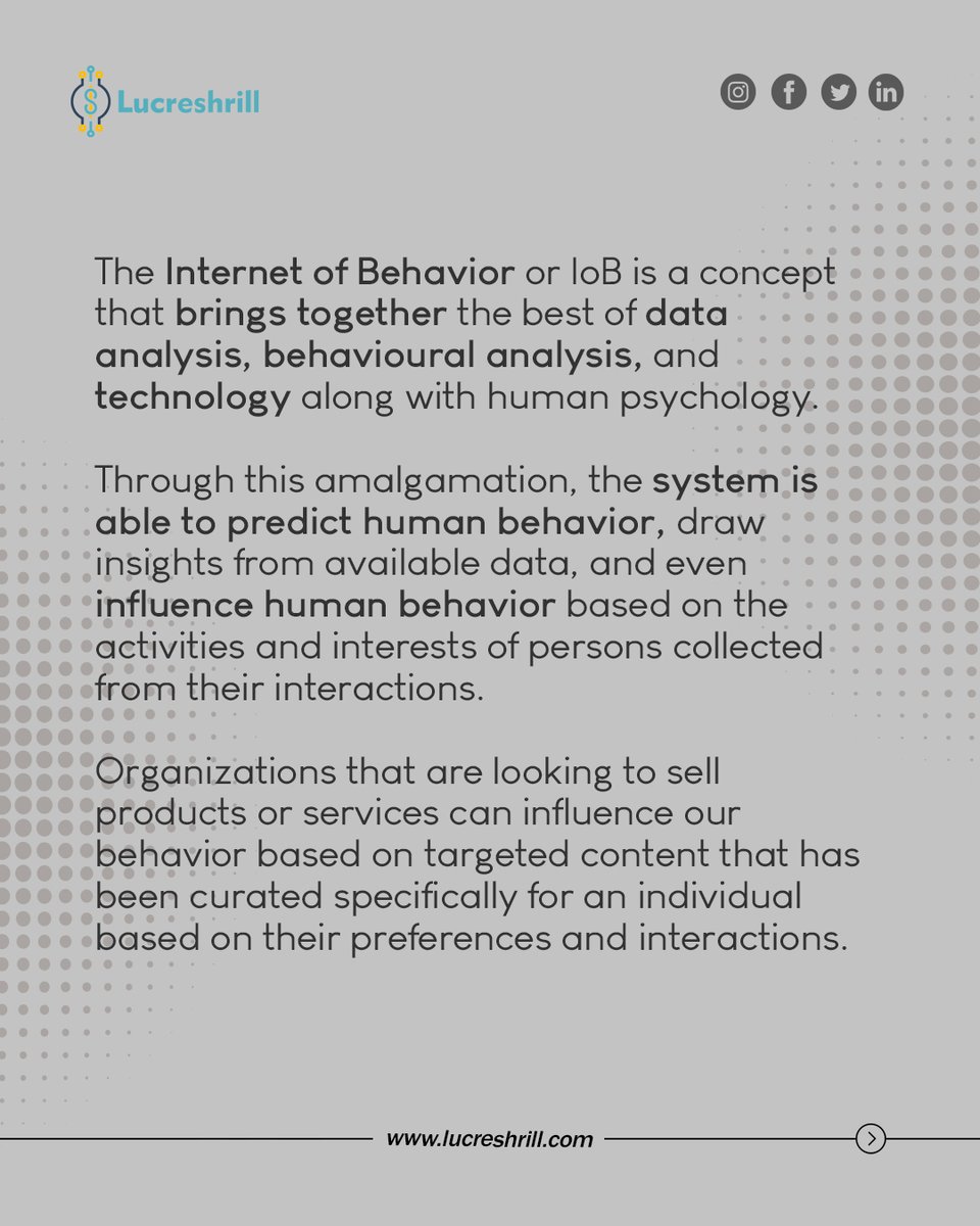 lucreshrill's tweet photo. Definition of IoB:
#internet #internetofthings #iob #internetofbehaviour #newtechnology #newtech #internetbusiness #dataanalytics #bigdata #iot #lucreshrill #newtech2022 #toptech #toptech2022 #geotargeting #browser #cookies #internethistory https://t.co/DkUzFEyX8N