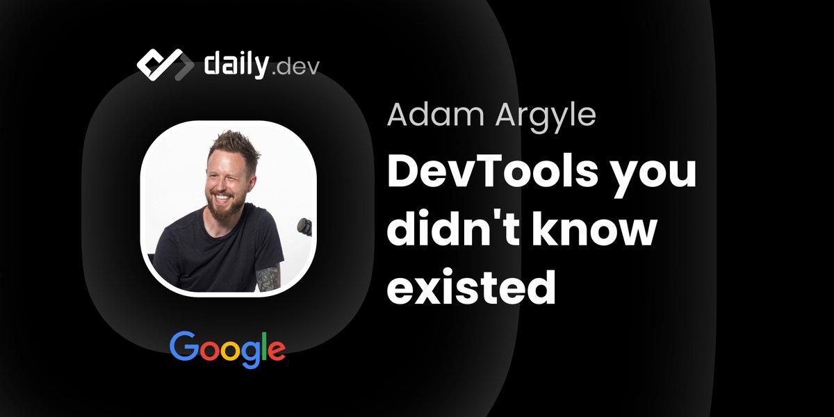 🚨The Monthly Dev - November🚨

Main Theme:
⭐Developer Tools⭐

Talk 1
📝 DevTools You Didn't Know Existed
⭐ Adam Argyle | <a href="/googlechrome/">Chrome</a>
<a href="/argyleink/">Adam Argyle</a>

🗓️Nov 29th, Tue
⏰5 PM CEST | 8AM PST | 9.30PM IST

Set Reminder > youtu.be/Ruwv20PxB1k