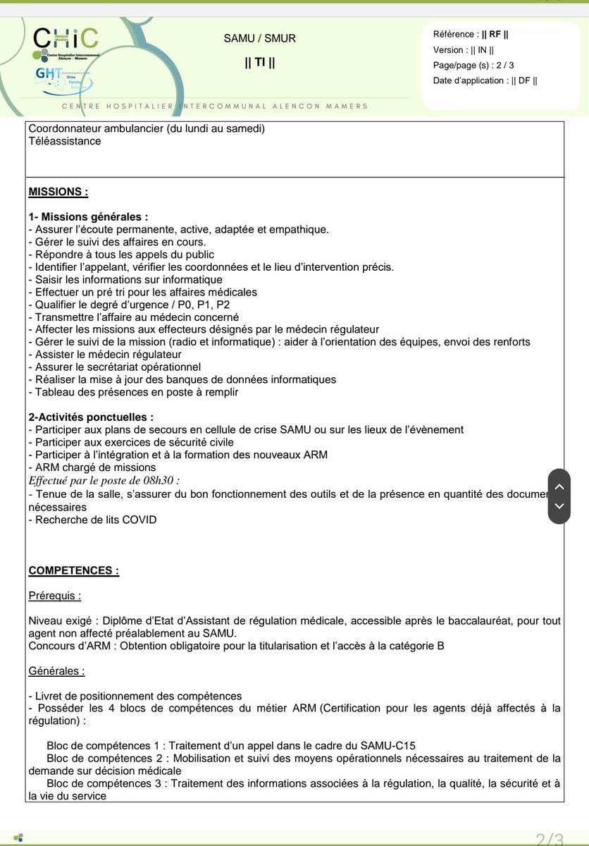 AFARM_SAMU's tweet photo. [ Offre d'Emploi - Recrutement ] #samu61 S@S61 @AFARM_SAMU 

Le #CRRA15 SAMU 61 du Centre Hospitalier d'#Alençon recherche 4 #ARM et 1 poste #OSNP pour son S@S. 

Pour les appels d'urgence santé, n'oublions pas que SEUL un ARM est qualifié pour les décrocher.

drh@ch-alençon.fr https://t.co/FyjFE3lG9T