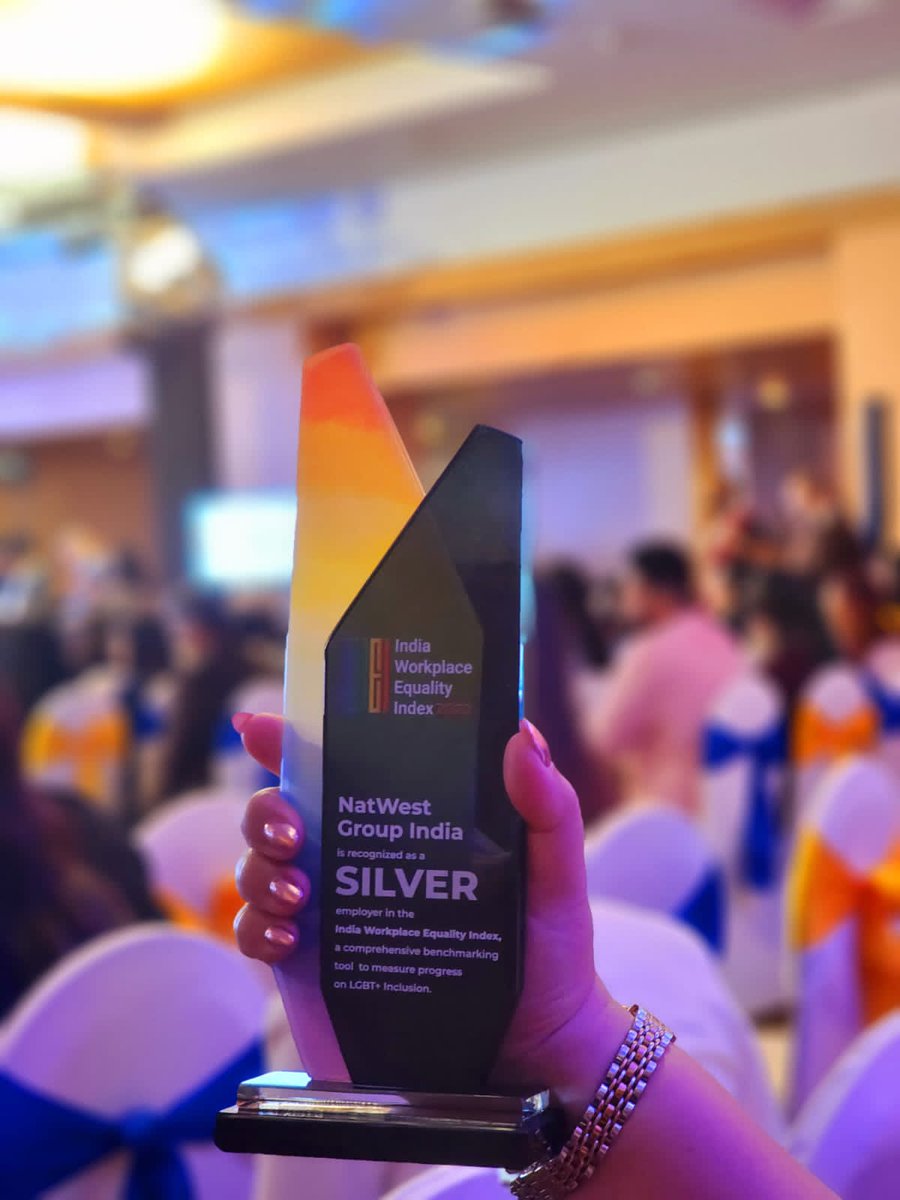 Incredibly proud to share that NatWest Group India is one of the India Workplace Equality Index 2022 Top Employers for LGBT+ inclusion.

#iwei2022 #inclusiveworkplace #greatplacetowork #lgbtpride