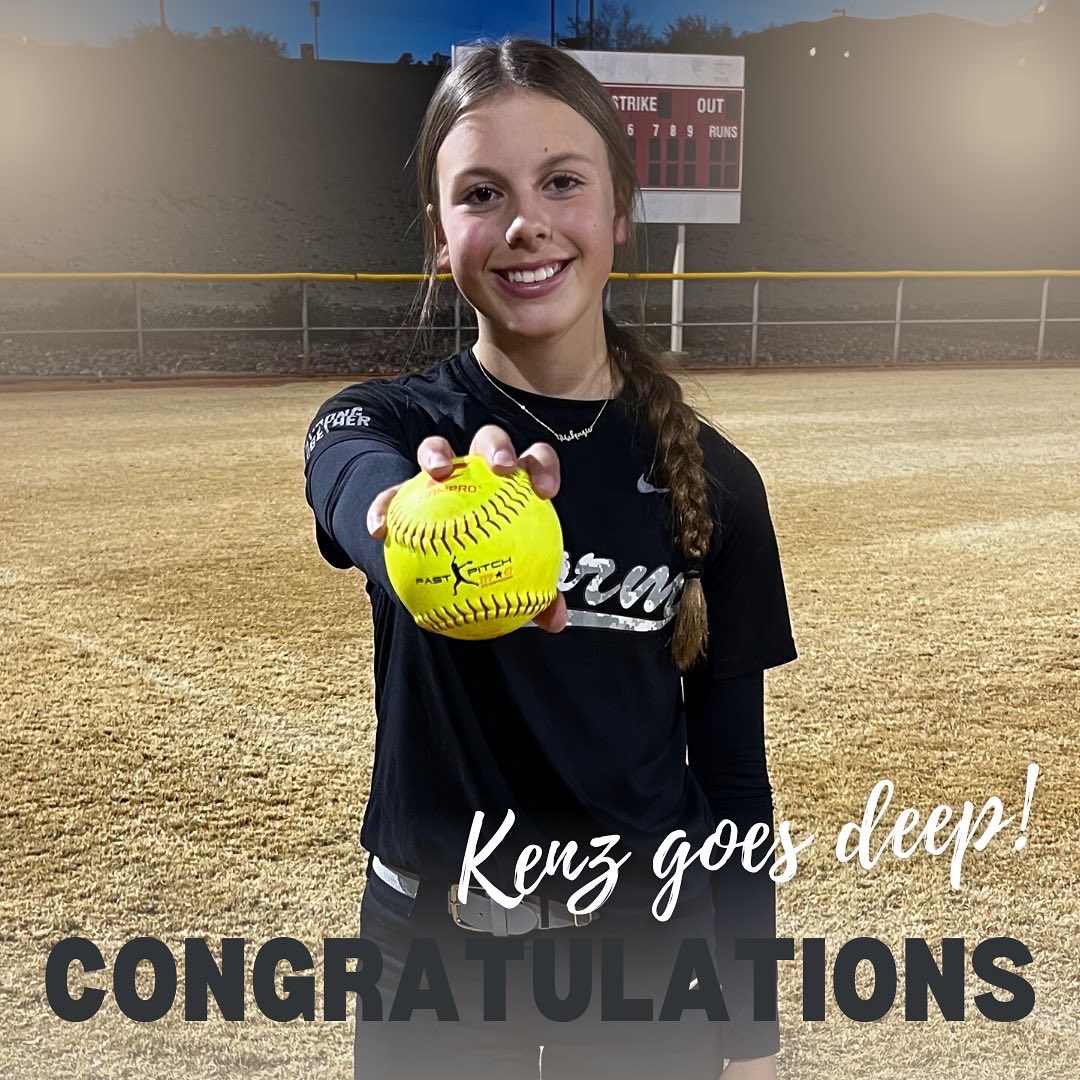 Biggest congrats to Kenzie Leathers (2027) for her first OTF home run tonight! Moon shoot over CF fence! #ArizonaStormFastpitch