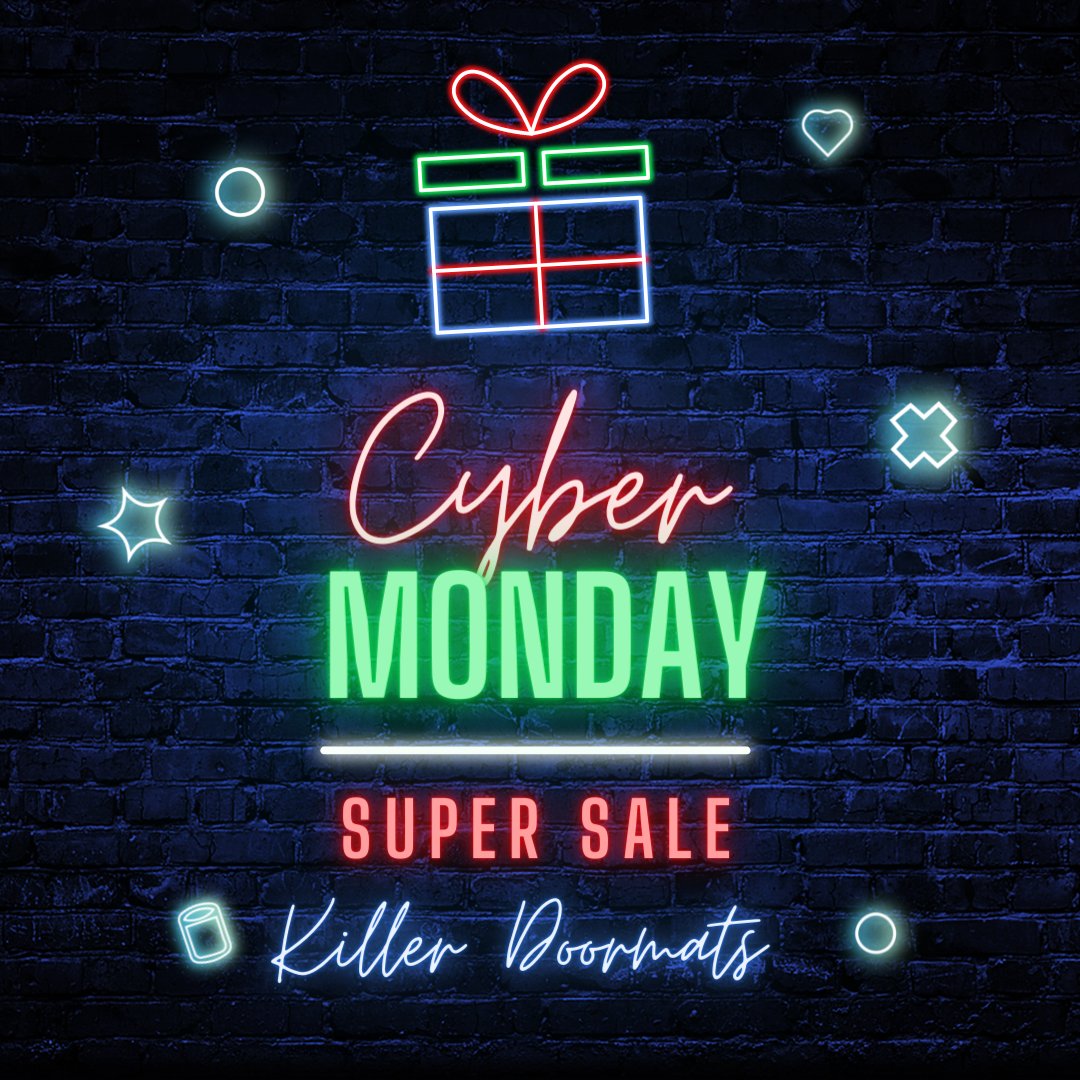 killerdoormats's tweet photo. There's still time to get an awesome gift for Christmas! Order now on #CyberMonday! #killerdoormats #holidaysale #HolidayGiftIdeas #welcomemat #doormat #homedecor https://t.co/5xU2d0IEBB
